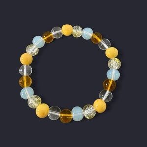 Lemon Honey Glass Bead Bracelet 8mm